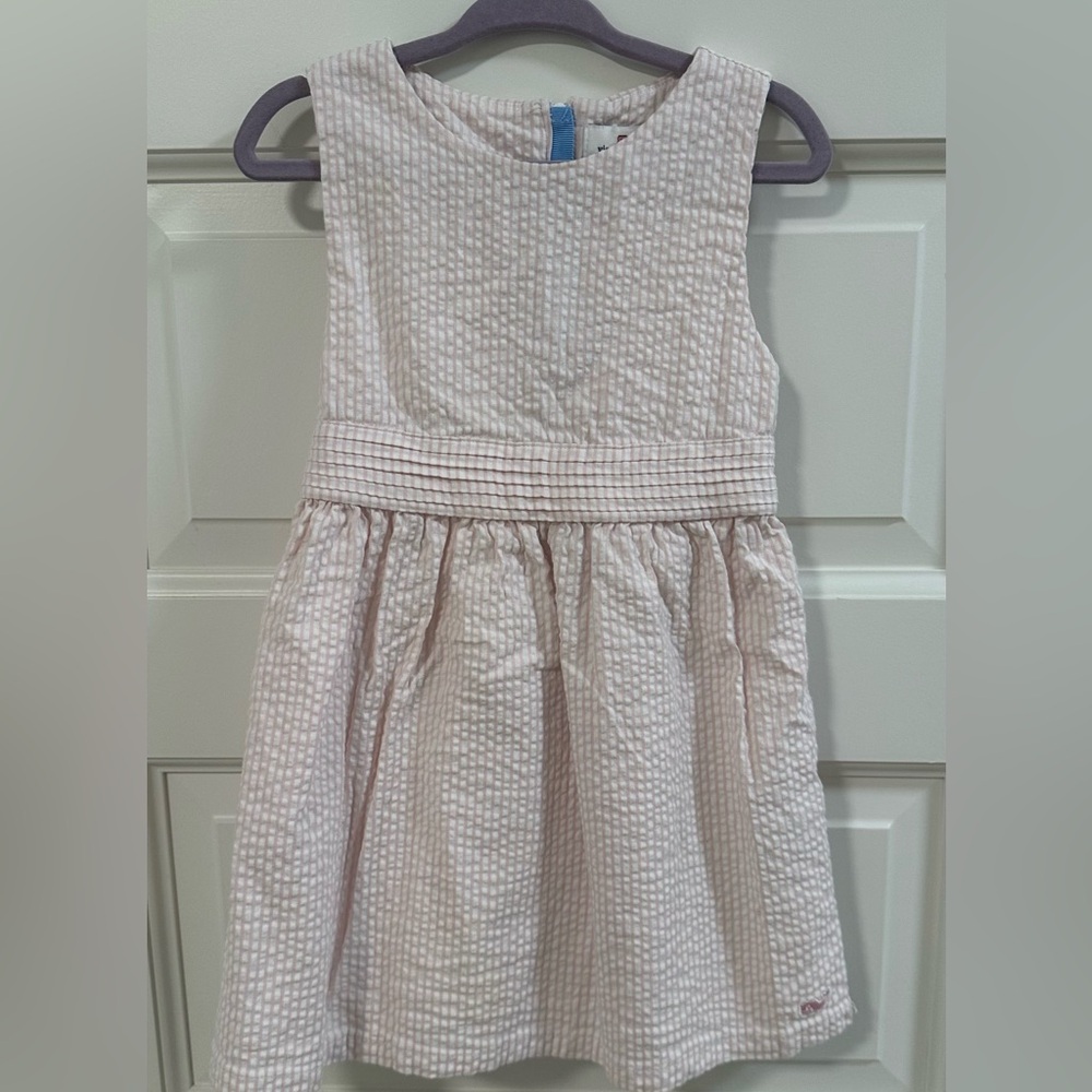 Vineyard Vines Light Pink Seersucker Girls Dress